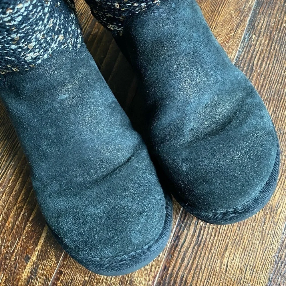 UGG Camaya Knit Sequin Suede Boots